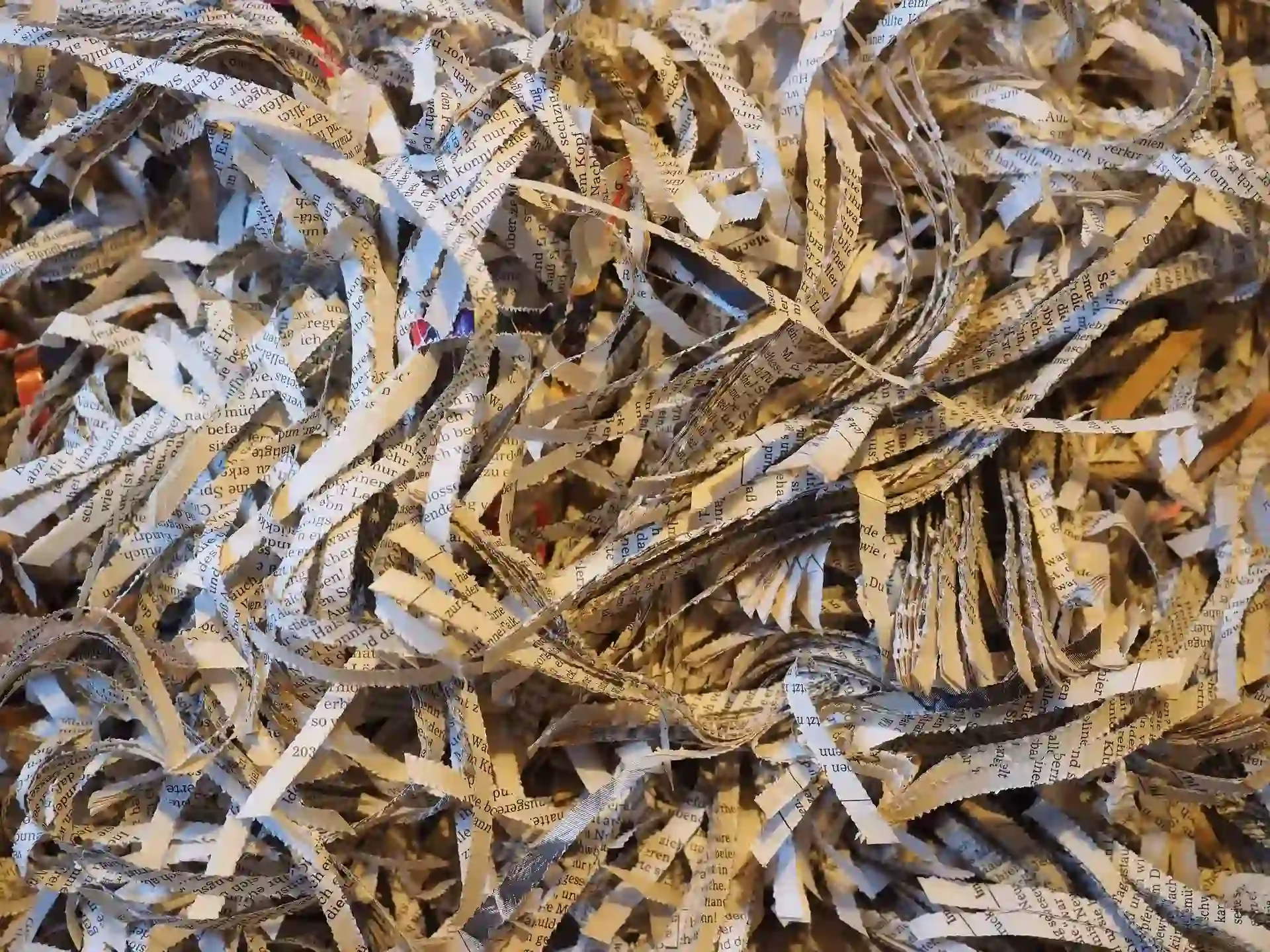 Pile of shredded documents.