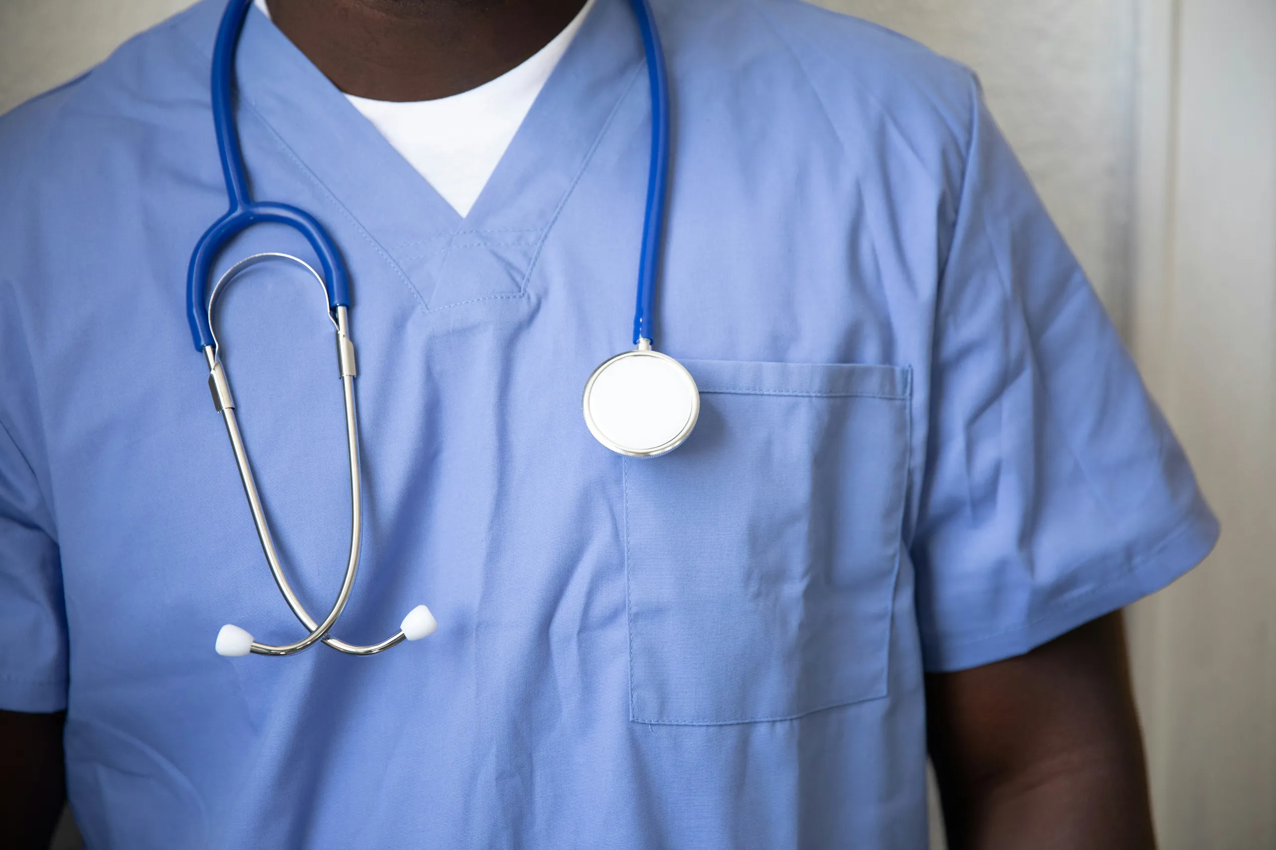 Medical doctor wearing a stethoscope