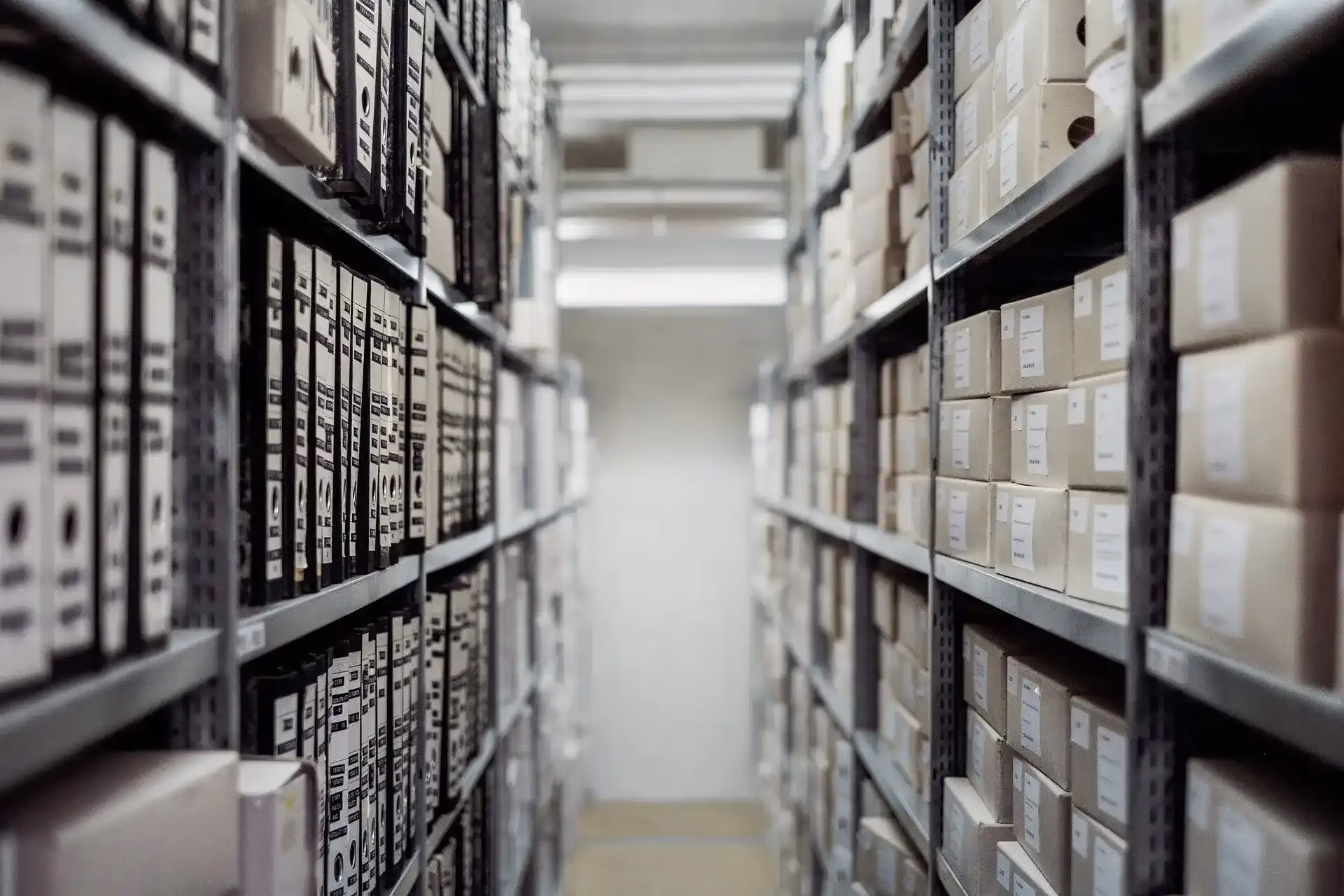 Row of files in storage