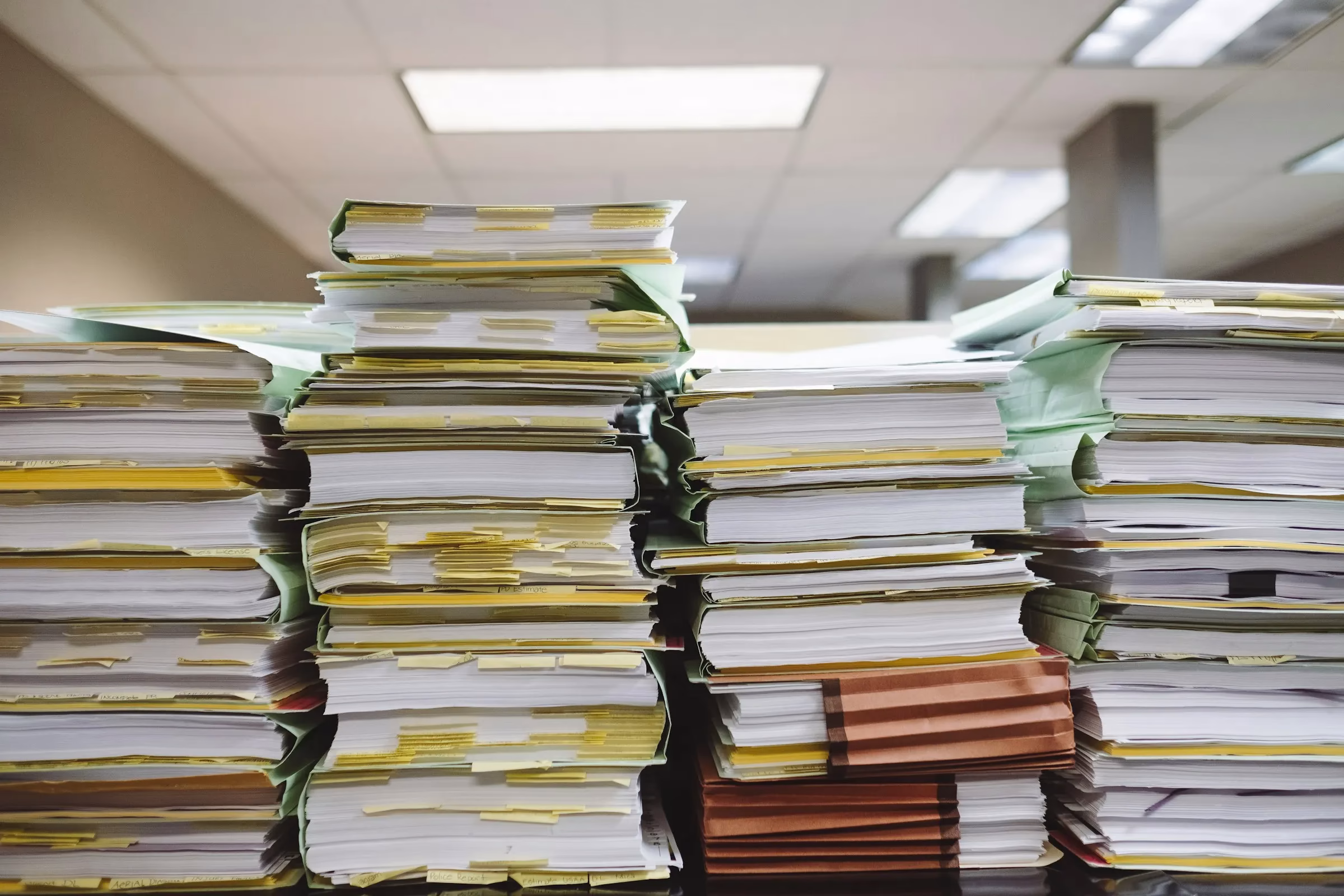 Stack of books on a table